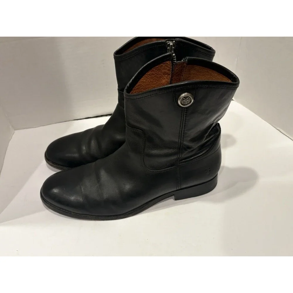 Frye Melissa Women's Size 9 B Black Button Short Black Riding Style 77897 Boots